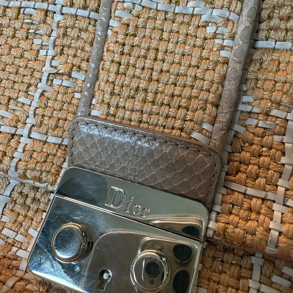 Dior Limited Edition Miss Dior Flap Bag Woven Tweed & Python Snakeskin Trim - Picture 10 of 16